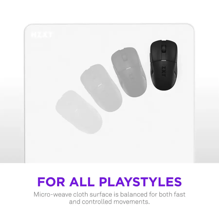 NZXT Zone Gaming Mouse Pad with Micro-Weave Cloth Surface ( Large) - White