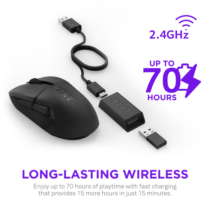 NZXT LIFT ELITE Wireless Gaming Mouse - Black