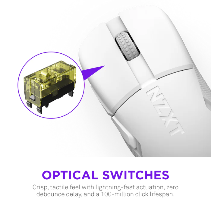 NZXT LIFT ELITE Wireless Gaming Mouse - White