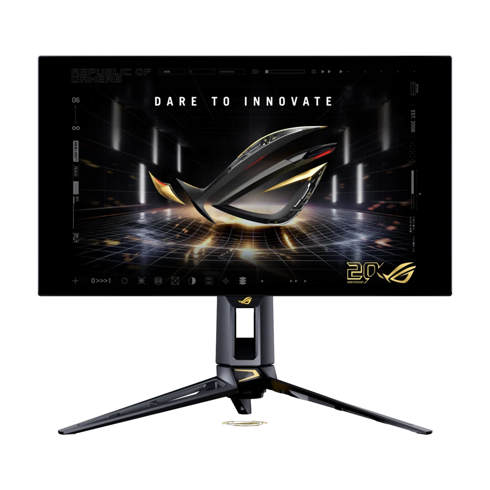 ASUS ROG SWIFT PG27AQWP-G EDITION 20th Anniversary 27 Inch Dual Mode QHD 540Hz, HD 720Hz HDMI 2.1 0.02ms Tandem WOLED Gaming Monitor - Black