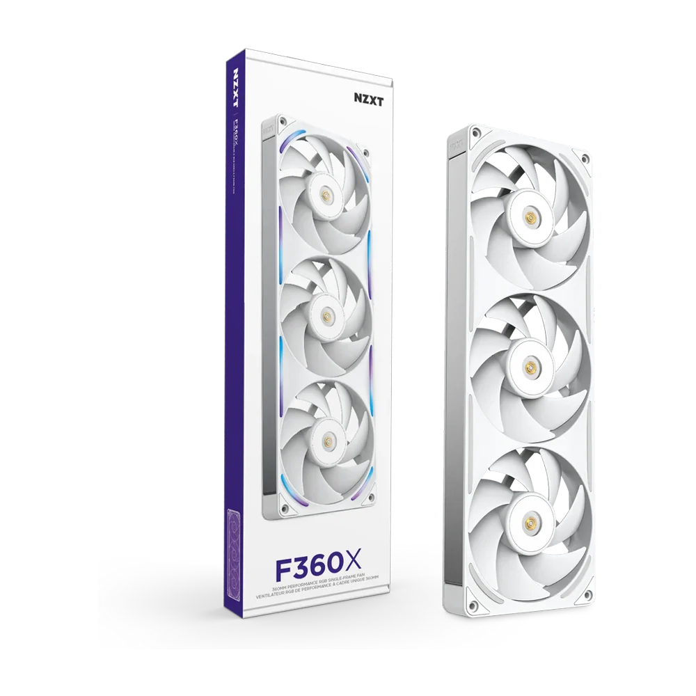 NZXT F360X 360mm Performance RGB Single Frame Case Fan - White