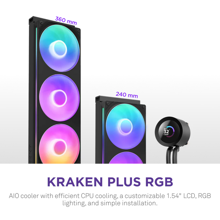 NZXT Kraken 360 RGB V2 360mm AIO Liquid Cooler - Black