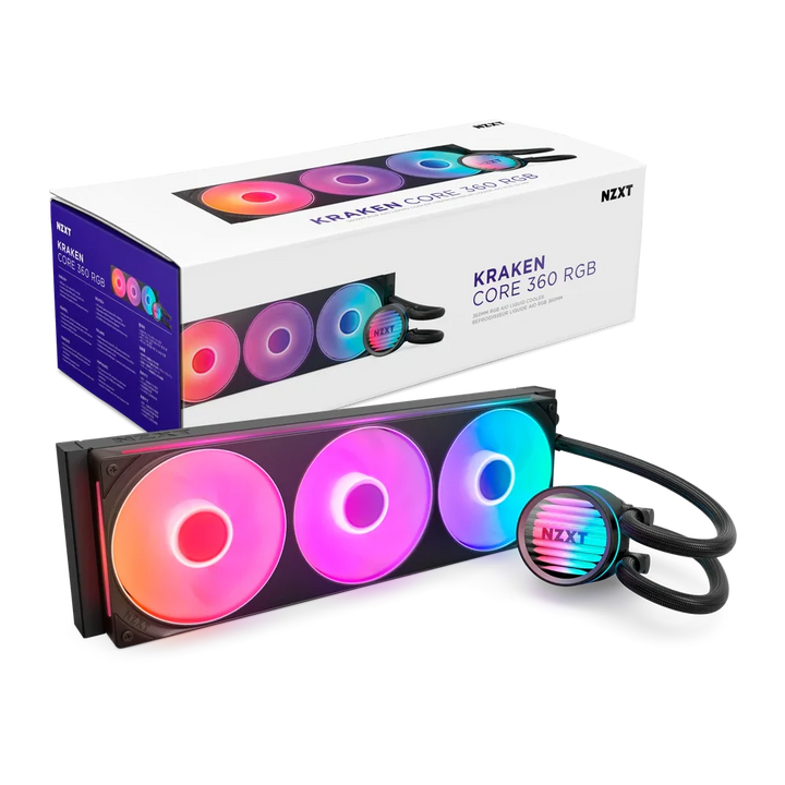 NZXT Kraken Core 360 RGB 360mm AIO Liquid Cooler - Black