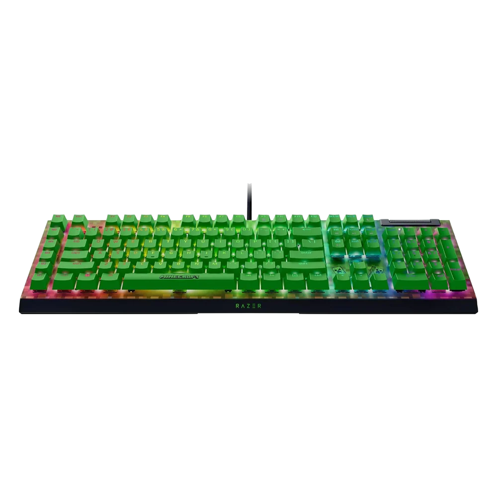 RAZER BlackWidow V4 X Green Switch Minecraft Edition Wired Gaming Keyboard - Green