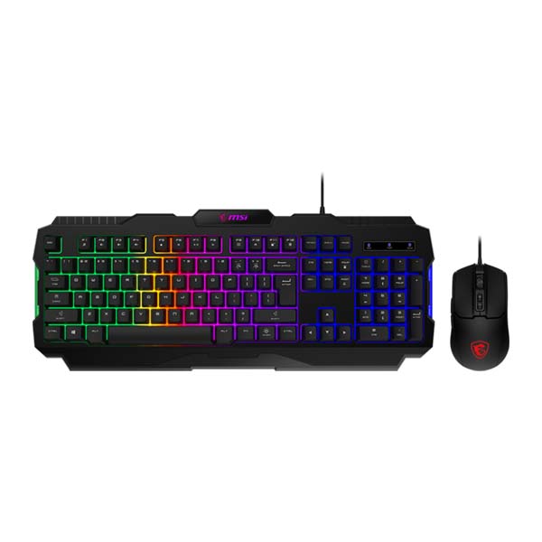 MSI FORGE GK100 COMBO - RGB Wired Membrane Gaming Keyboard And Optical Mouse - Black