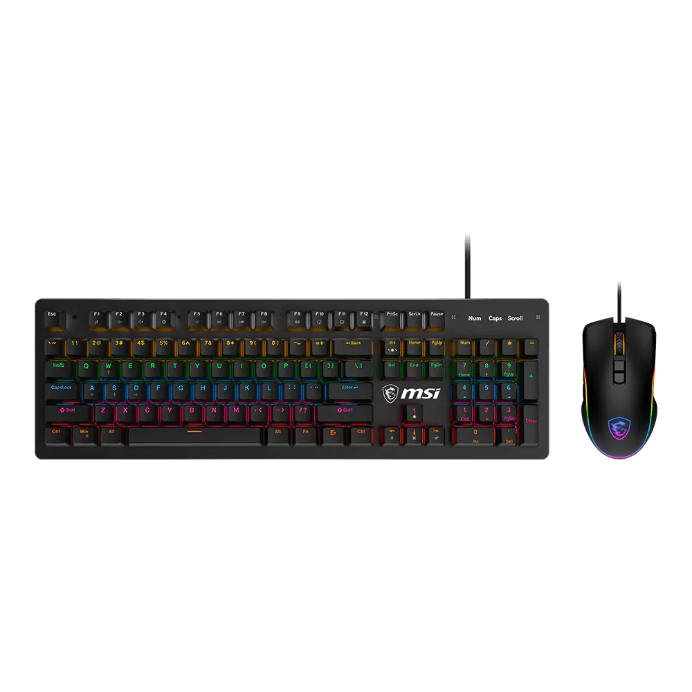 MSI FORGE GK300 COMBO Wired RGB Gaming Keyboard And Mouse - Black