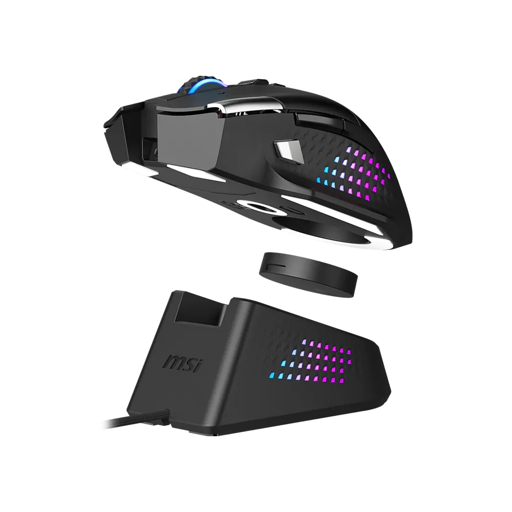 MSI VERSA PRO Wireless Plus Mouse Dock Pro Mouse - Black